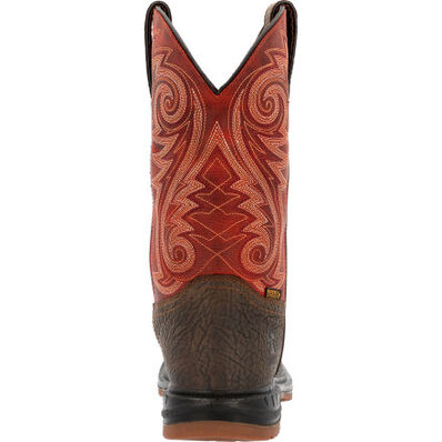 ROCKY WORKSMART 11" COMPOSITE TOE WATERPROOF WESTERN BOOT - MEN'S_BACK