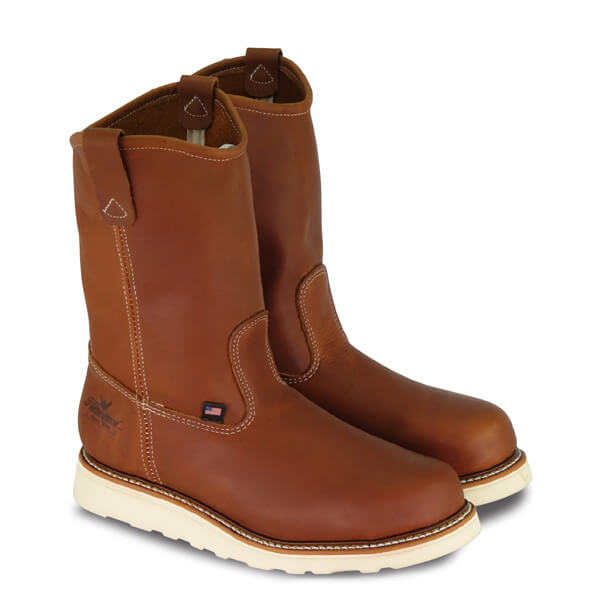 THOROGOOD AMERICAN HERITAGE – 11″ TOBACCO SAFETY TOE – PULL-ON WELLINGTON BOOT - MEN'S_PAIR