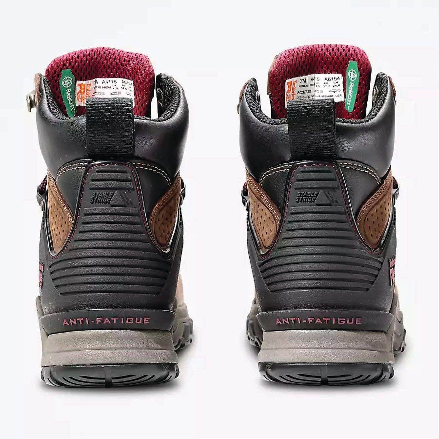 TIMBERLAND HYPERCHARGE 6" COMPOSITE TOE WATERPROOF WORK BOOT - WOMEN'S - BROWN/PURPLE - TB0A4115214 - BACK