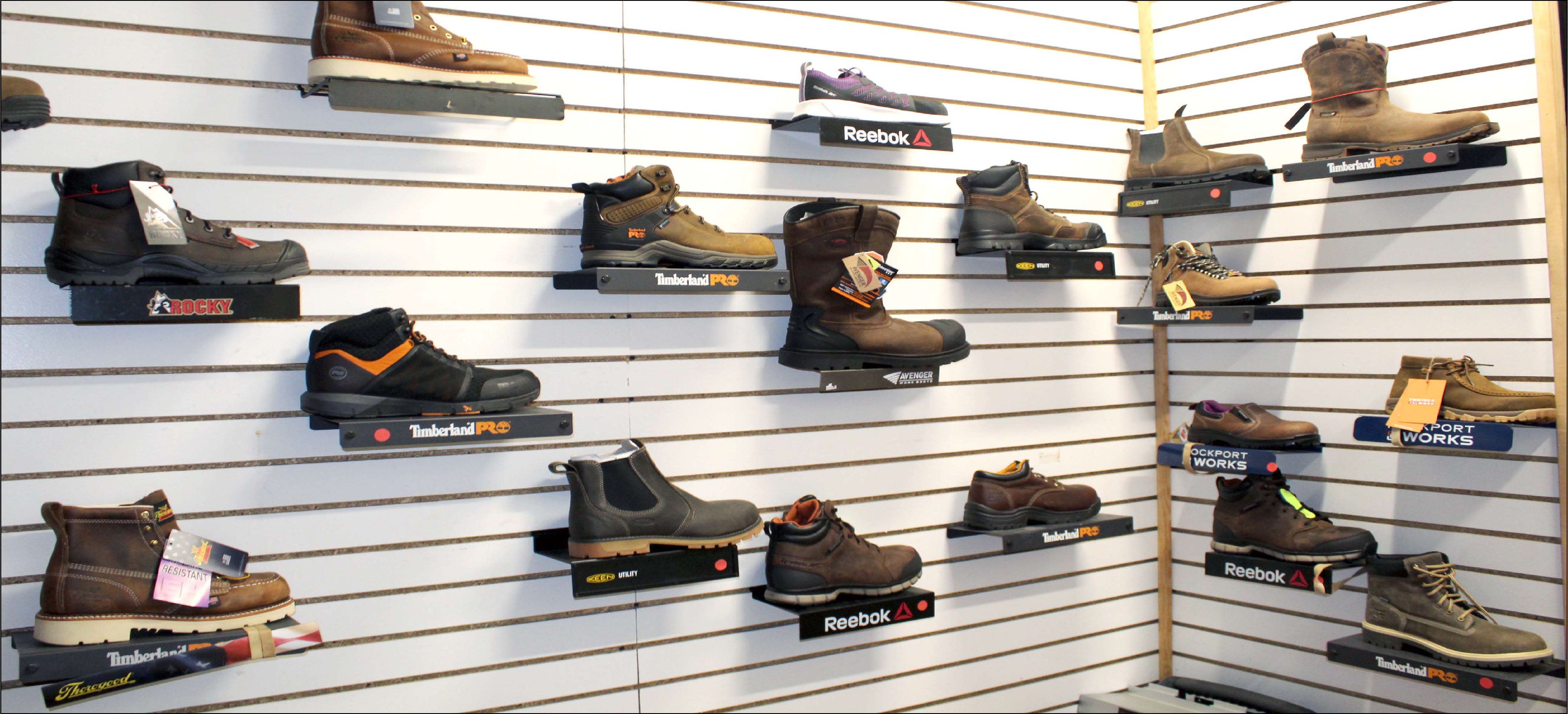Image of the interior of the Posey County Workwear Boot Truck product