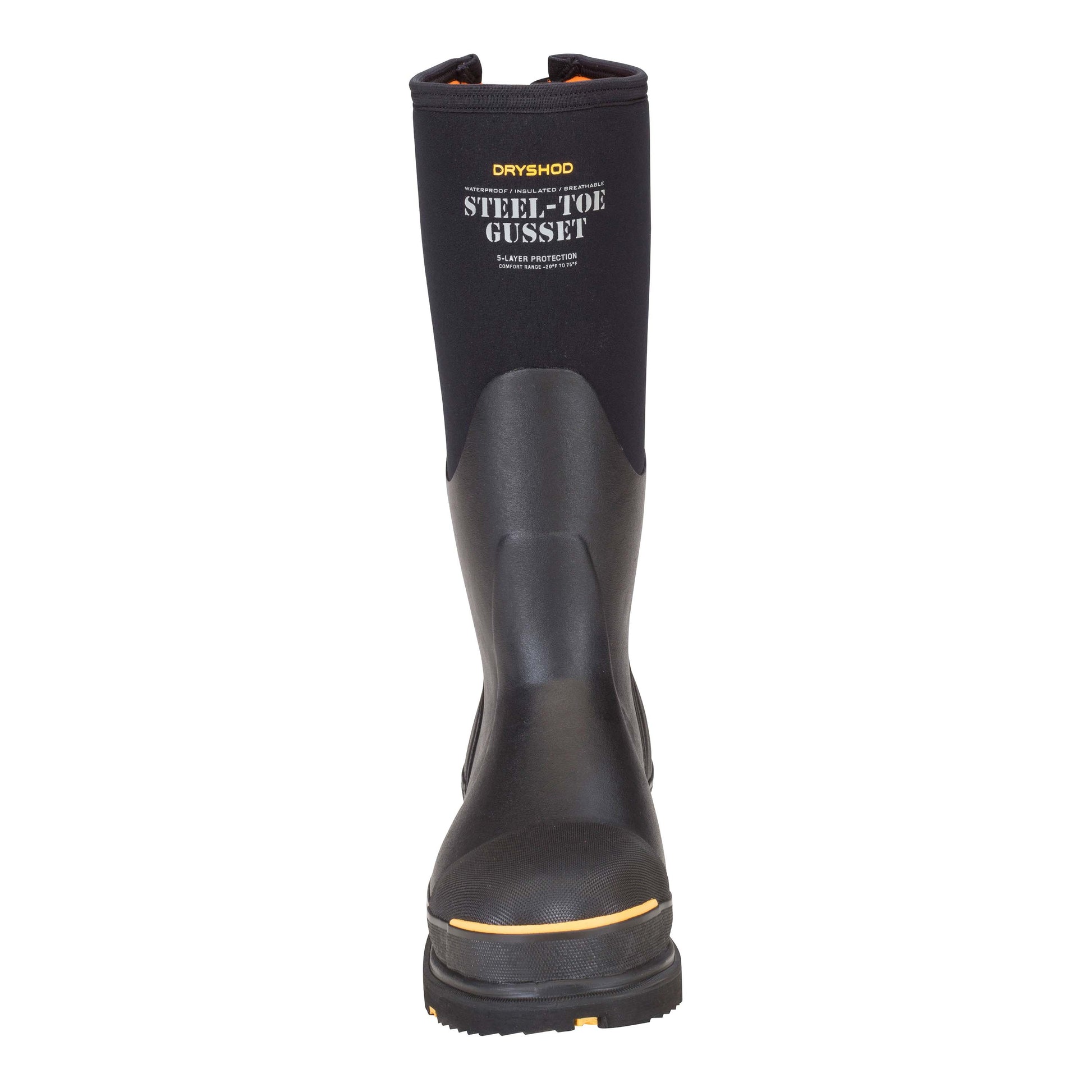 DRYSHOD WATERPROOF STEEL TOE WORK BOOT WITH ADJUSTABLE GUSSET - MEN'S_FRONT