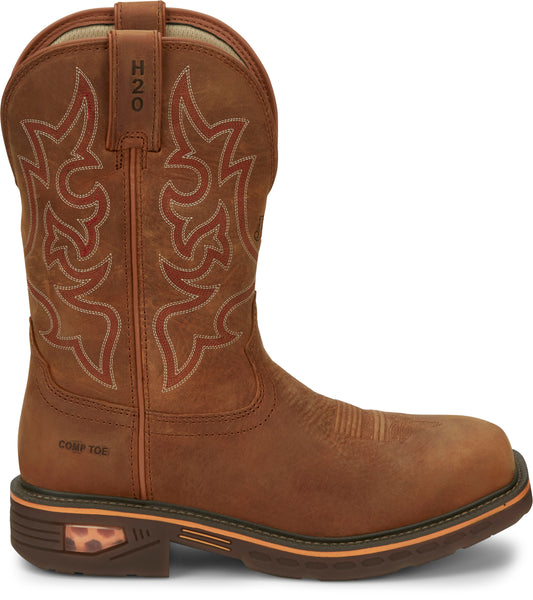 JUSTIN COMMANDER RESISTOR™ RUSSET BROWN NANO COMP TOE WORK BOOT - MEN'S_SIDE