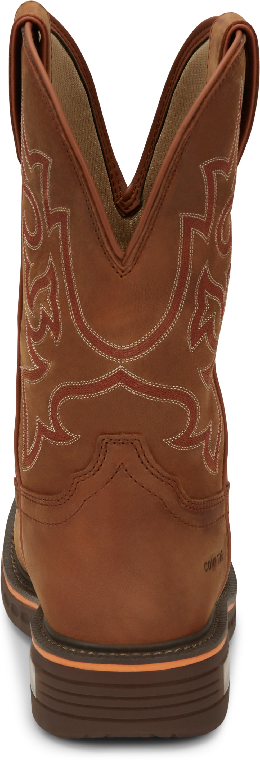 JUSTIN COMMANDER RESISTOR™ RUSSET BROWN NANO COMP TOE WORK BOOT - MEN'S_BACK