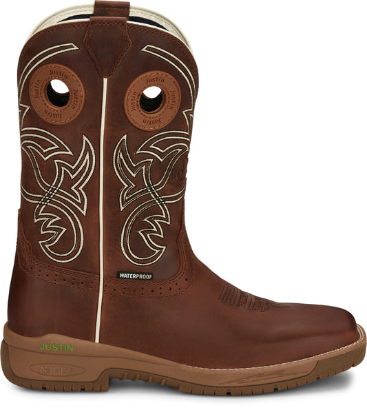 JUSTIN NITREAD 11" WATERPROOF WORK BOOT - MEN'S_SIDE