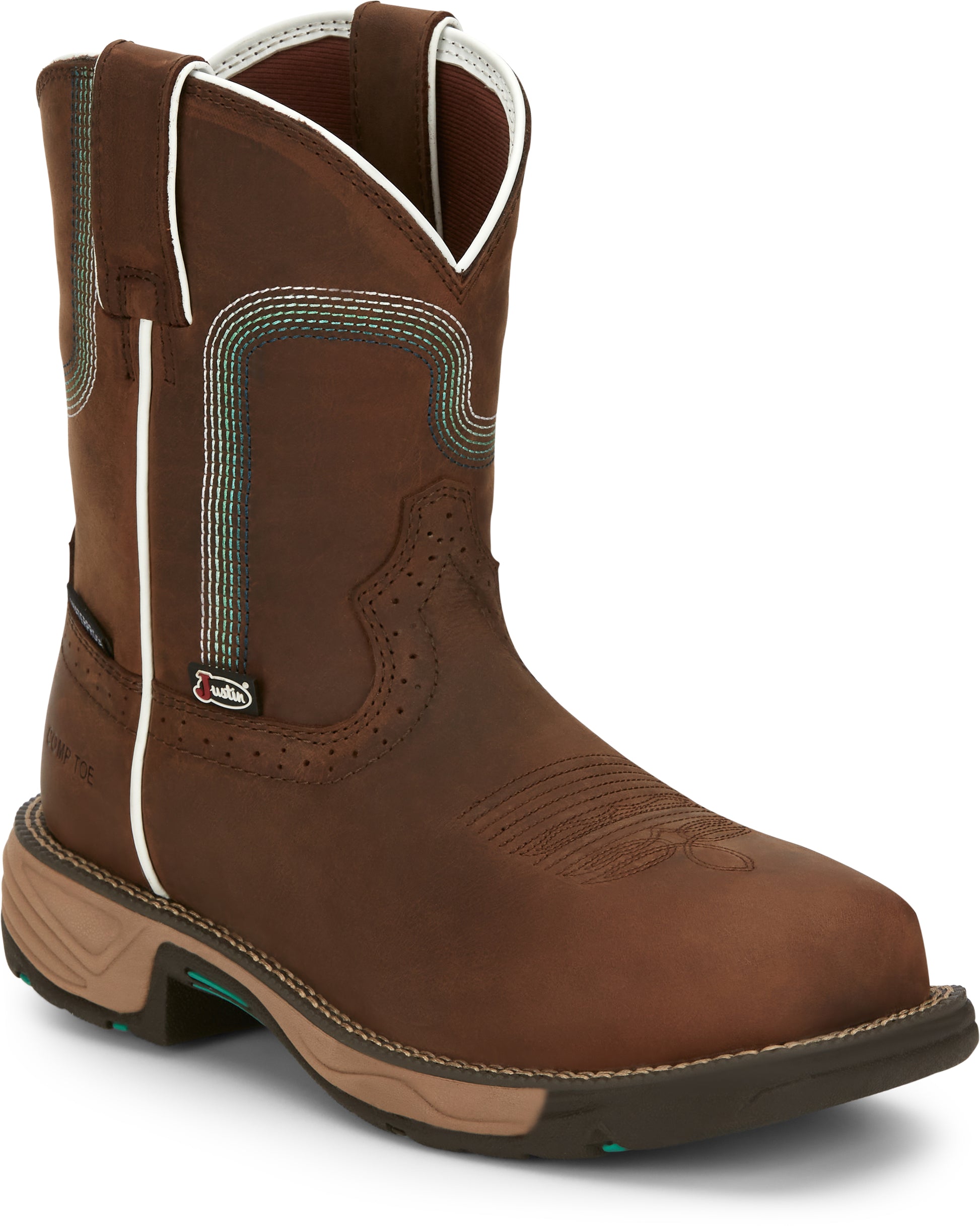 JUSTIN RUSH 8" COMPOSITE TOE WATERPROOF WORK BOOT - WOMEN'S
