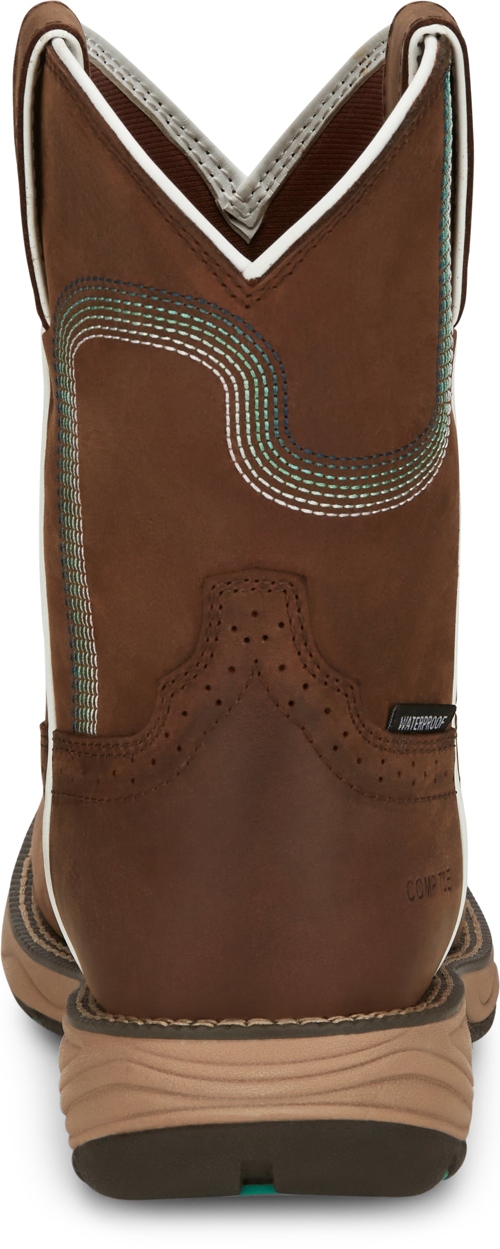 JUSTIN RUSH 8" COMPOSITE TOE WATERPROOF WORK BOOT - WOMEN'S_BACK