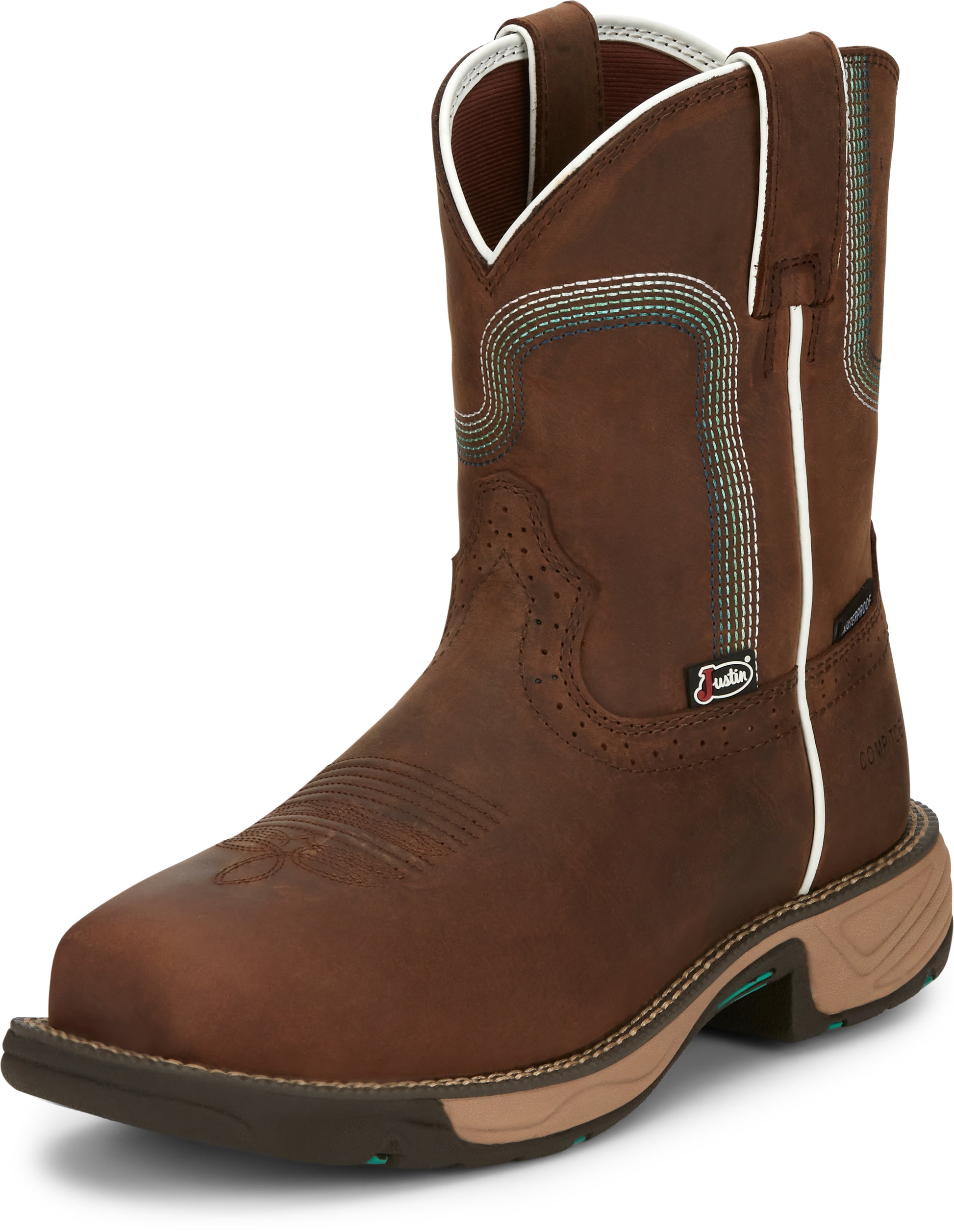 JUSTIN RUSH 8" COMPOSITE TOE WATERPROOF WORK BOOT - WOMEN'S