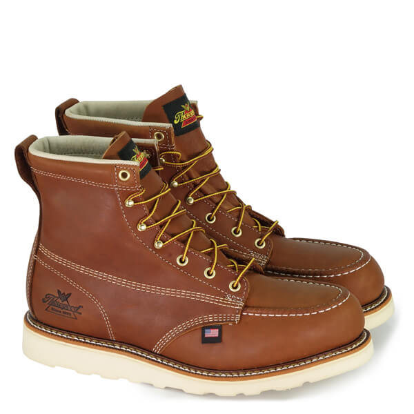 THOROGOOD AMERICAN HERITAGE – 6″ TOBACCO SAFETY TOE – MOC TOE MAXWEAR WEDGE™ - MEN'S_PAIR